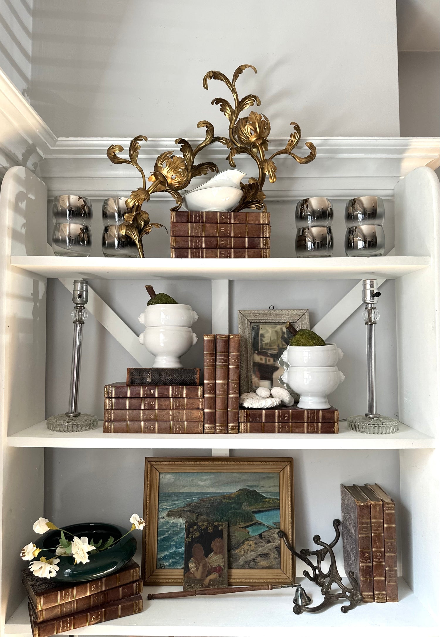 Vintage Pair Petite Glass Lamps