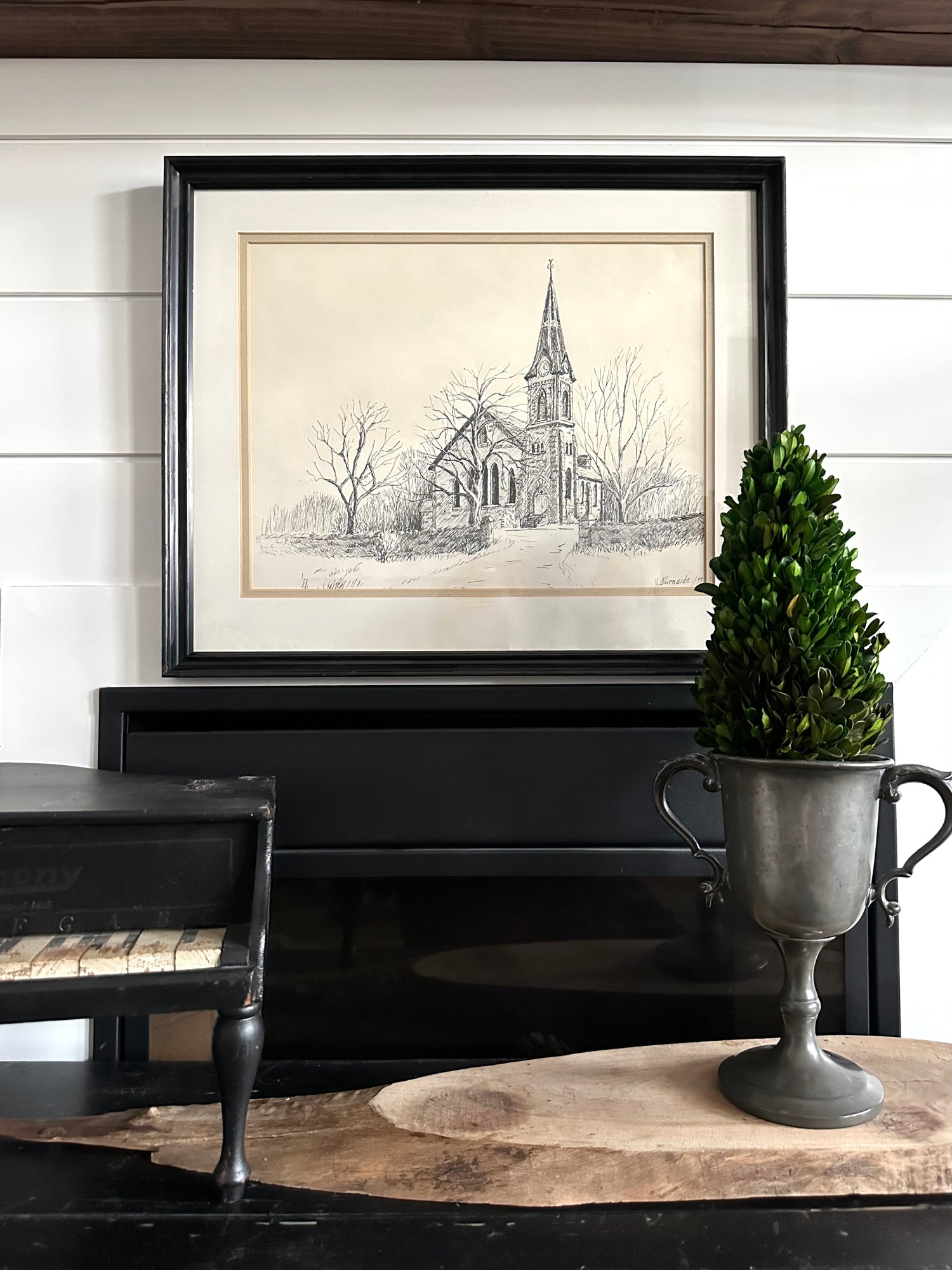 Vintage Framed Church Print