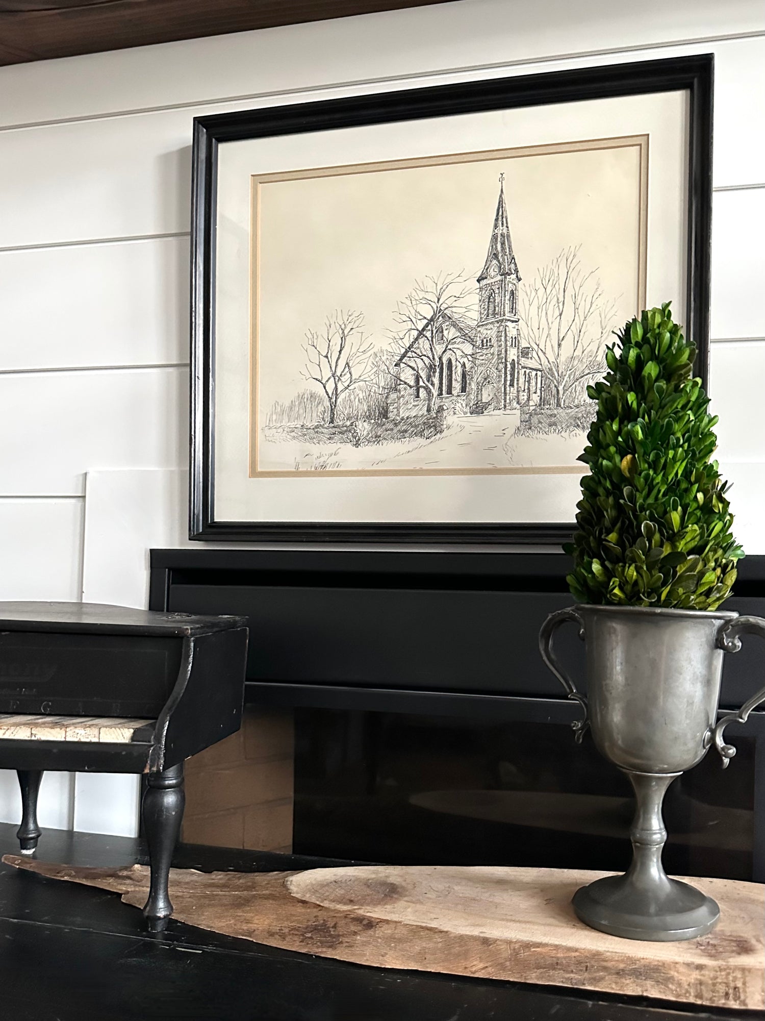 Vintage Framed Church Print