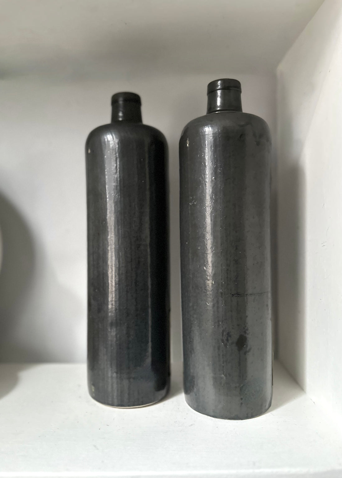 Pair Vintage Stoneware Bottle