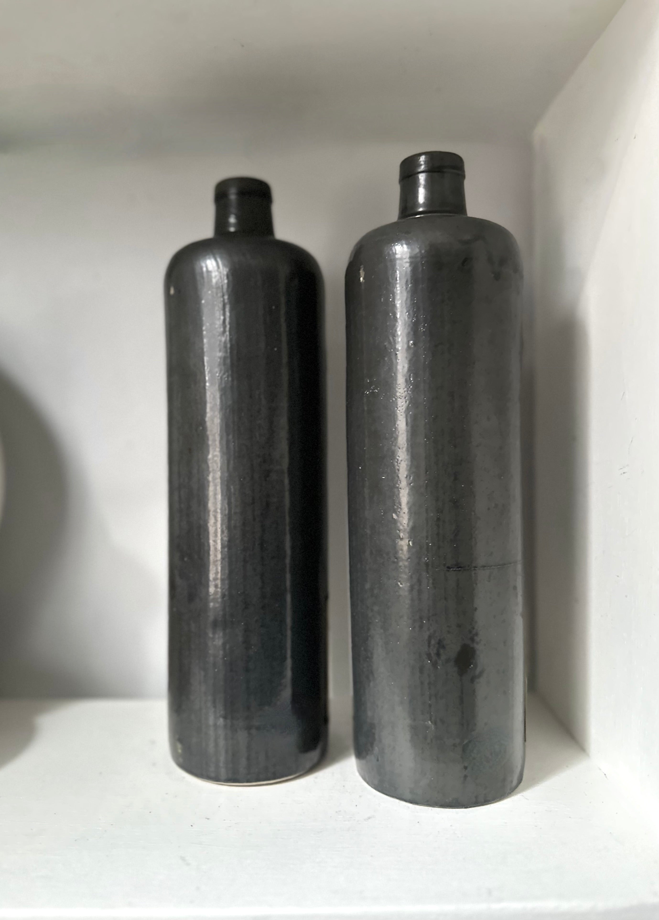Pair Vintage Stoneware Bottle
