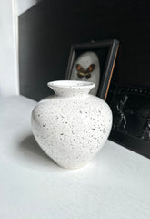Vintage Splatter Vase Made  in Italy Black and White Ceramic Vessel