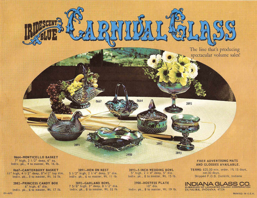 Princess Blue Iridescent Carnival Candy Dish With Lid Indiana Glass