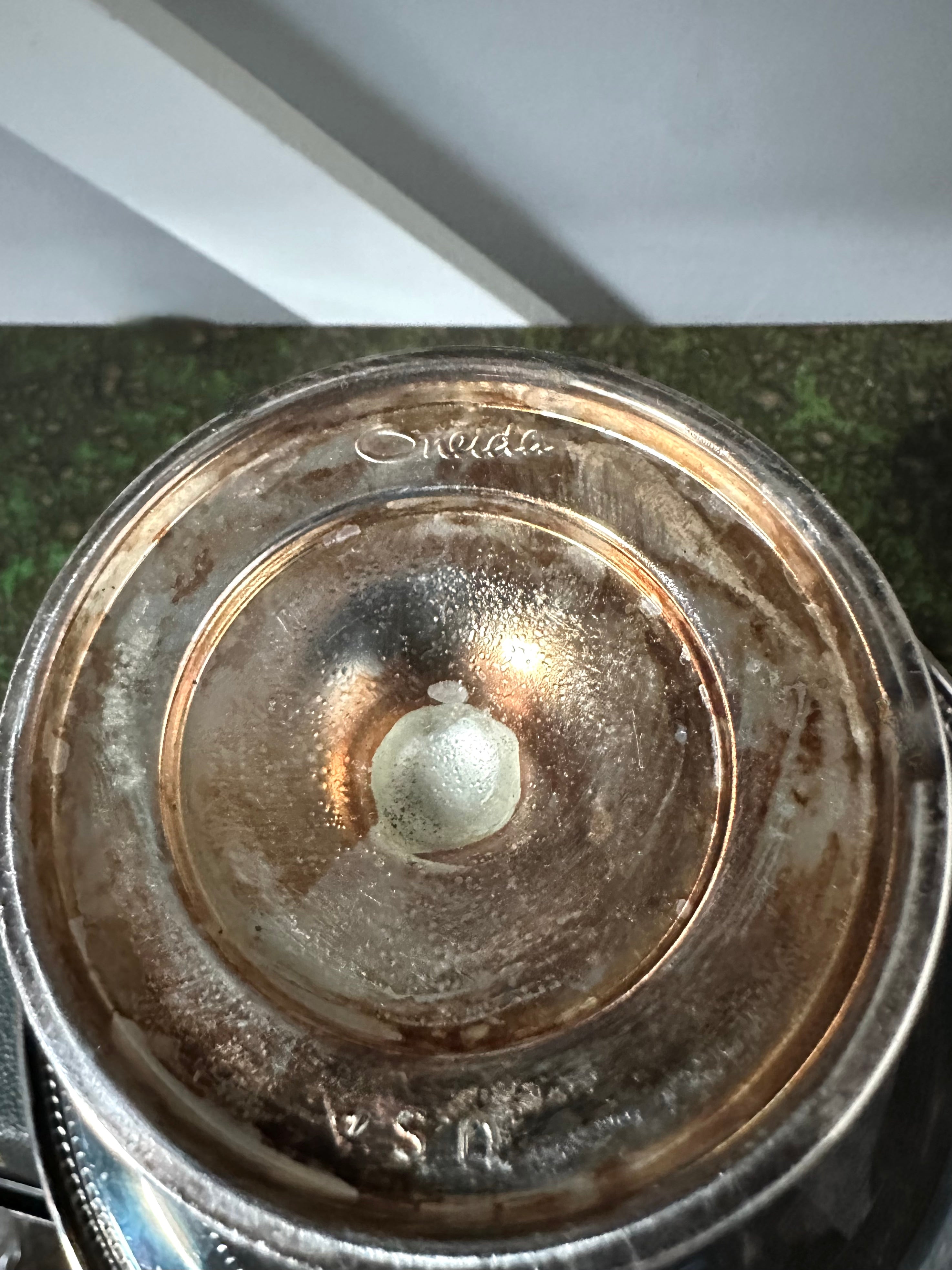 Vintage silver-plated pedestal compote dish