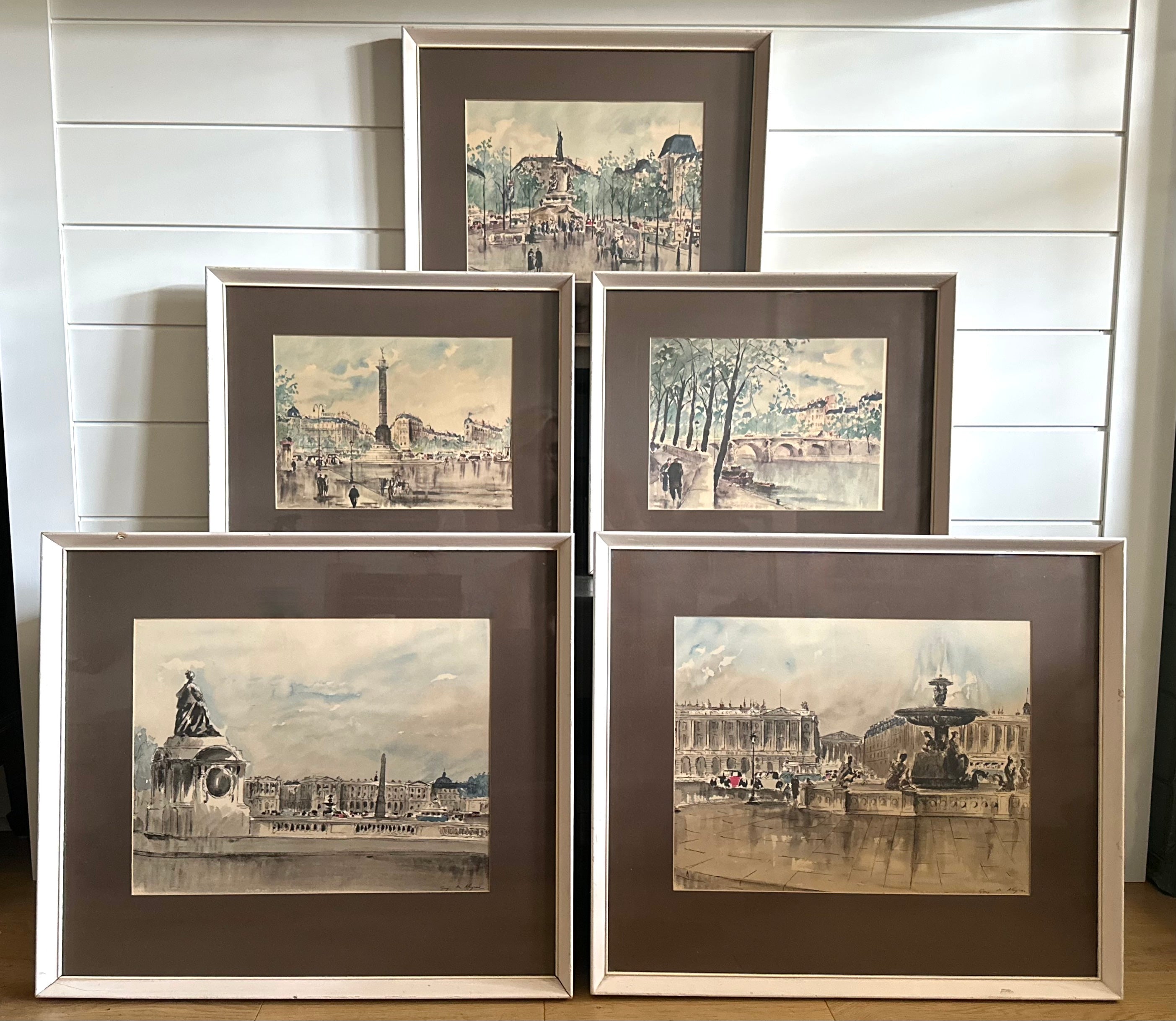 Pair 1940’s French Watercolours