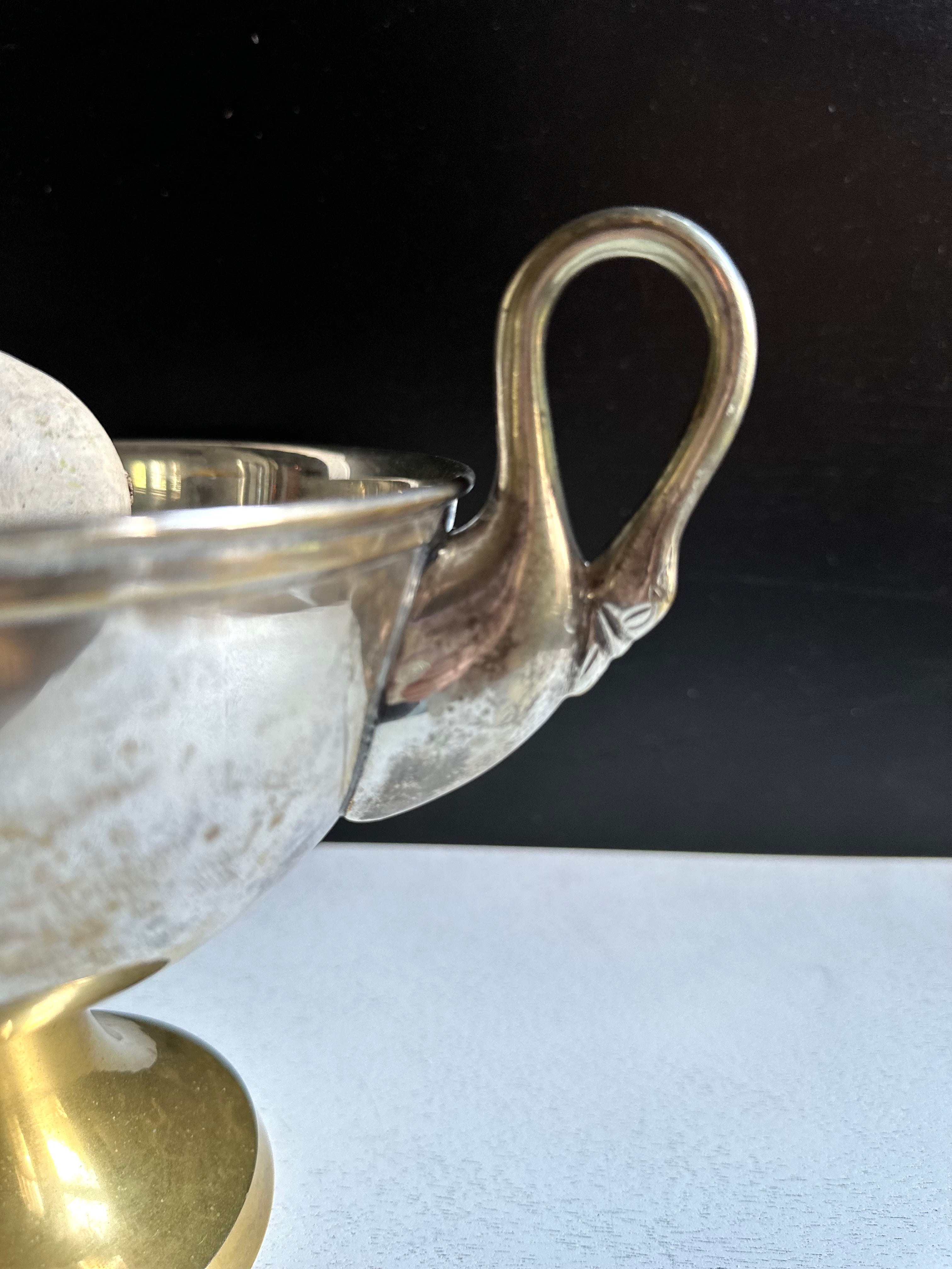 Vintage Pedestal Swan Bowl