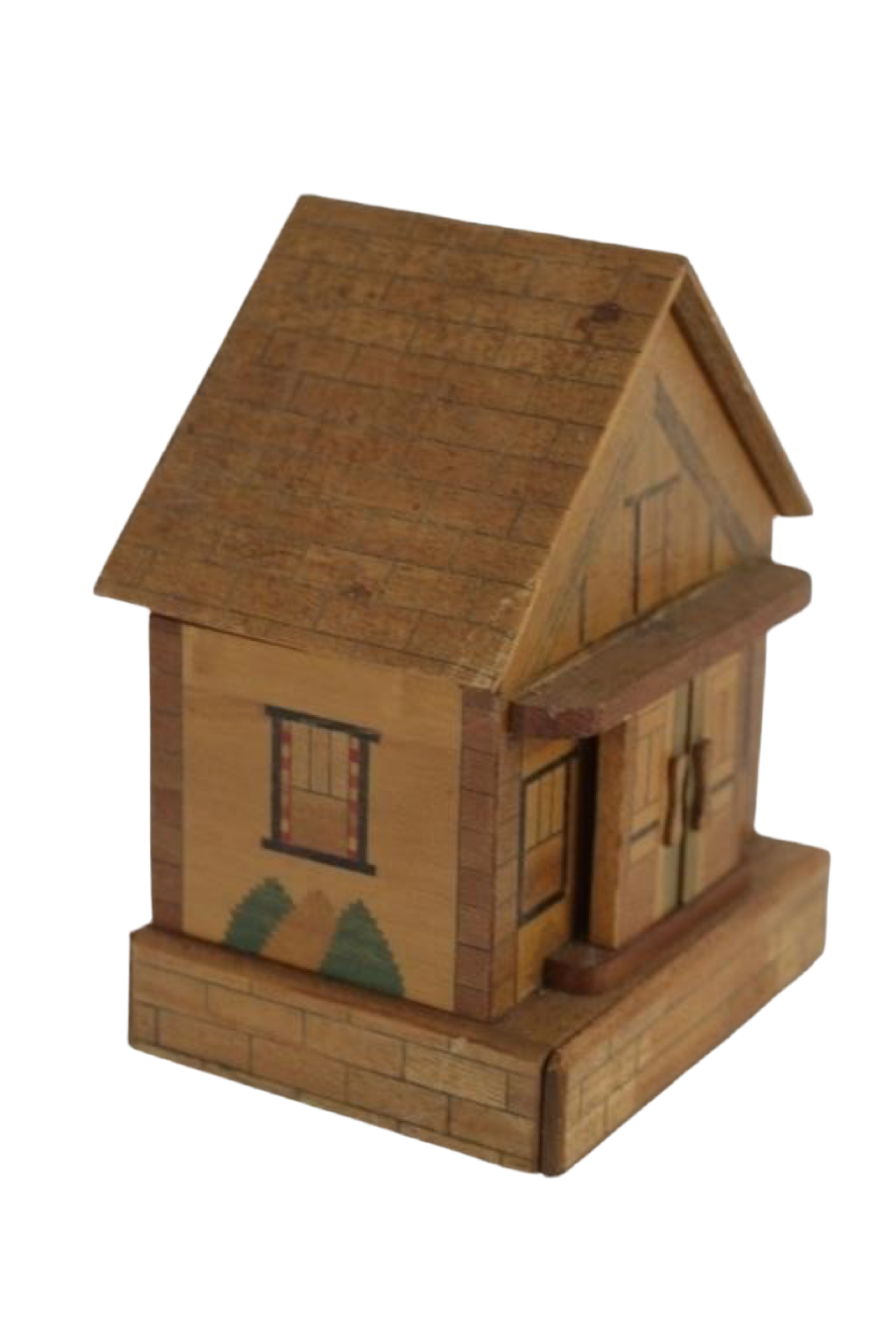 Vintage Wood House Coin Bank