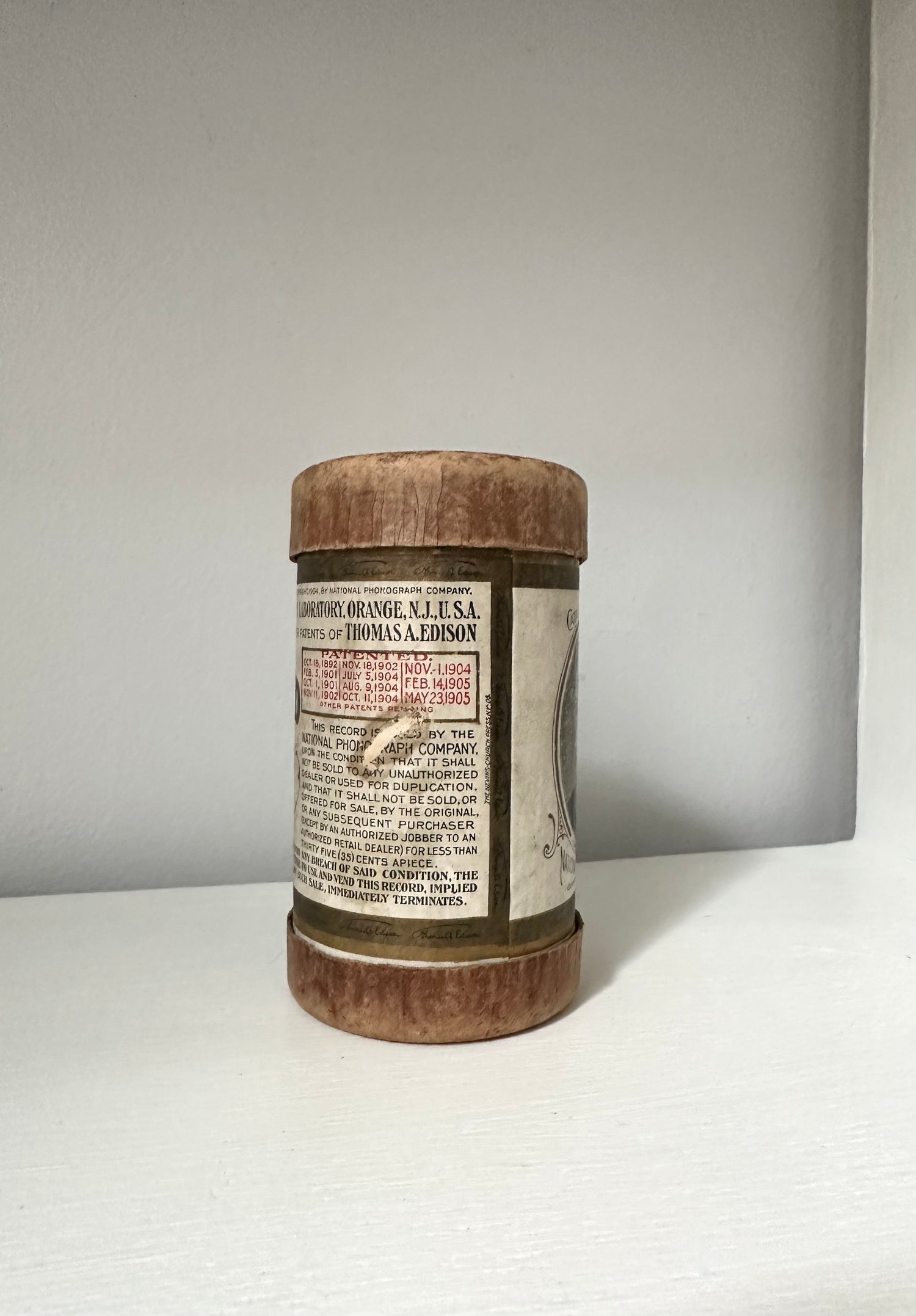 Antique Edison Cylinder Record