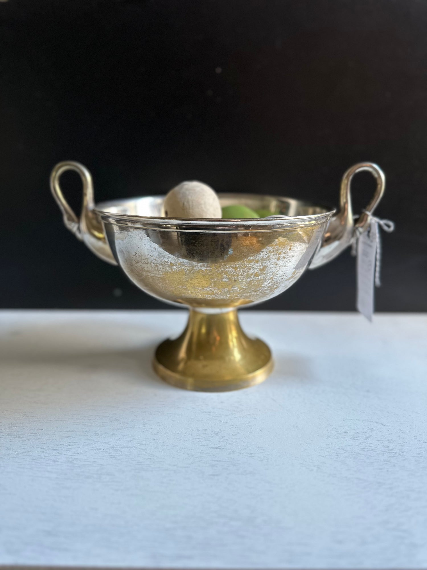 Vintage Pedestal Swan Bowl