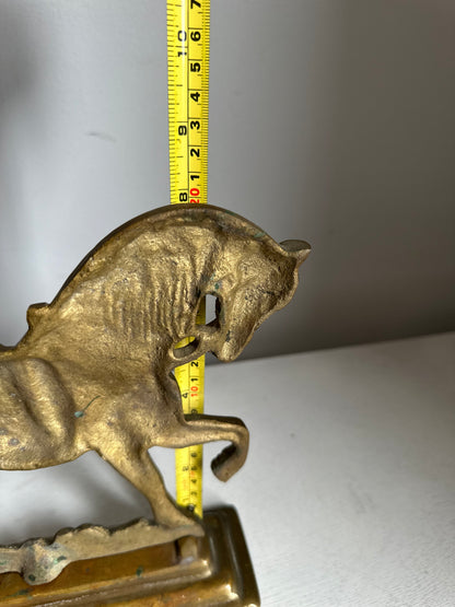 Antique English Brass Horse Doorstop