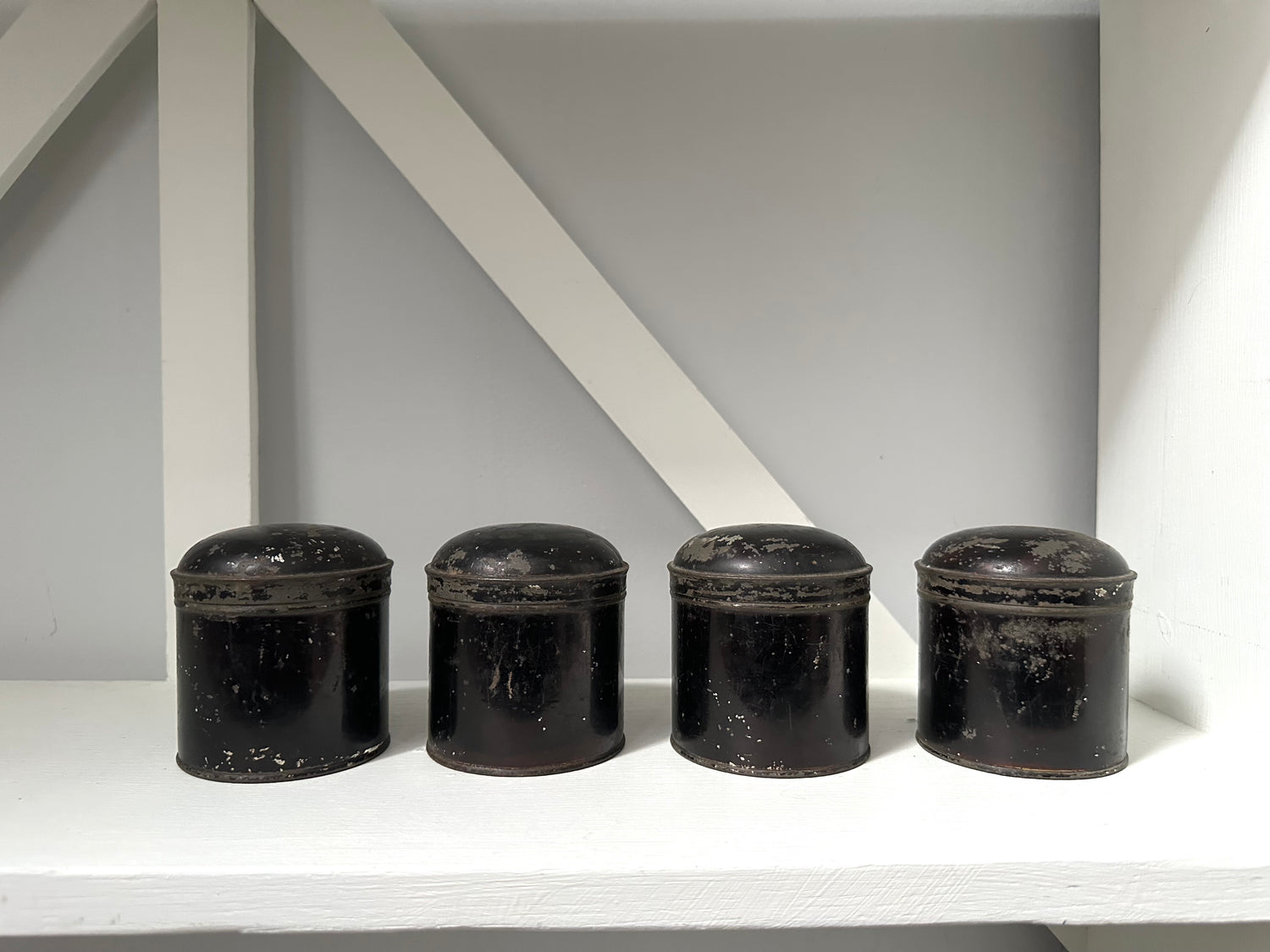 Antique Set Black Spice Canisters
