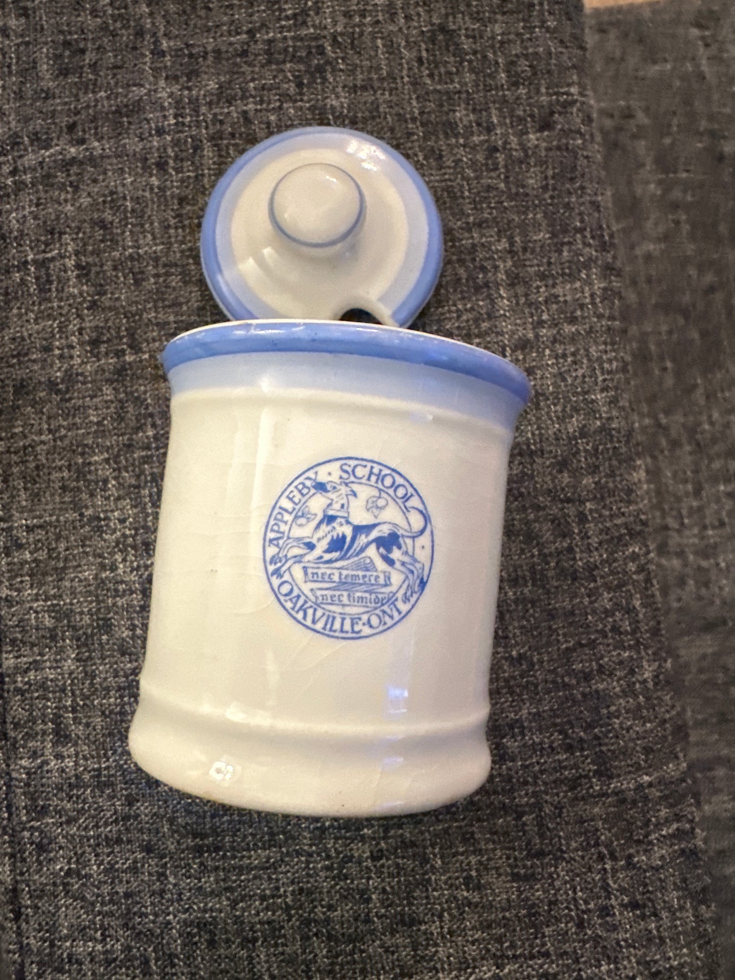 Vintage Appleby College Mini Pot + Lid, England