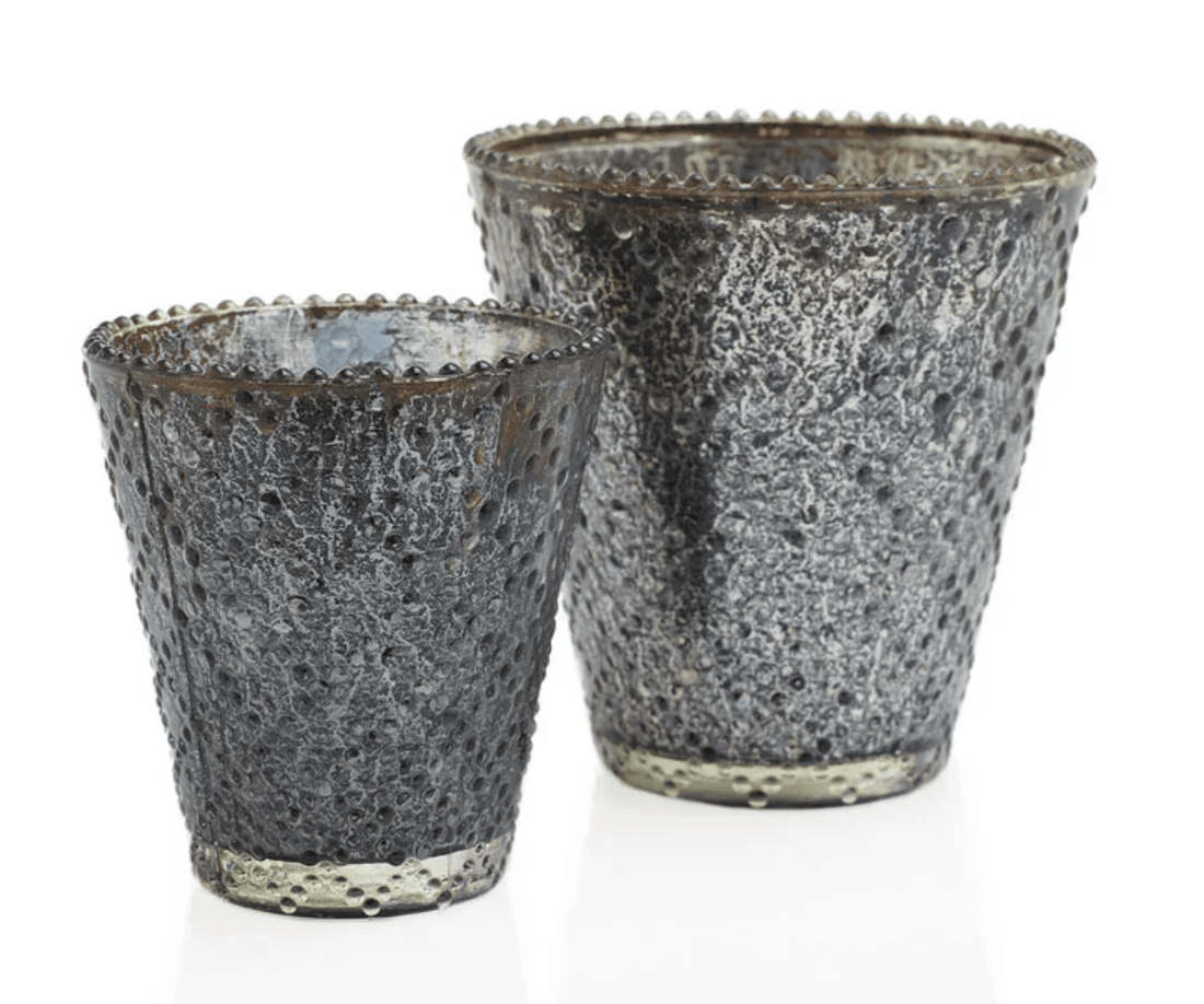 Smoked Mercury Glass Votive Holders