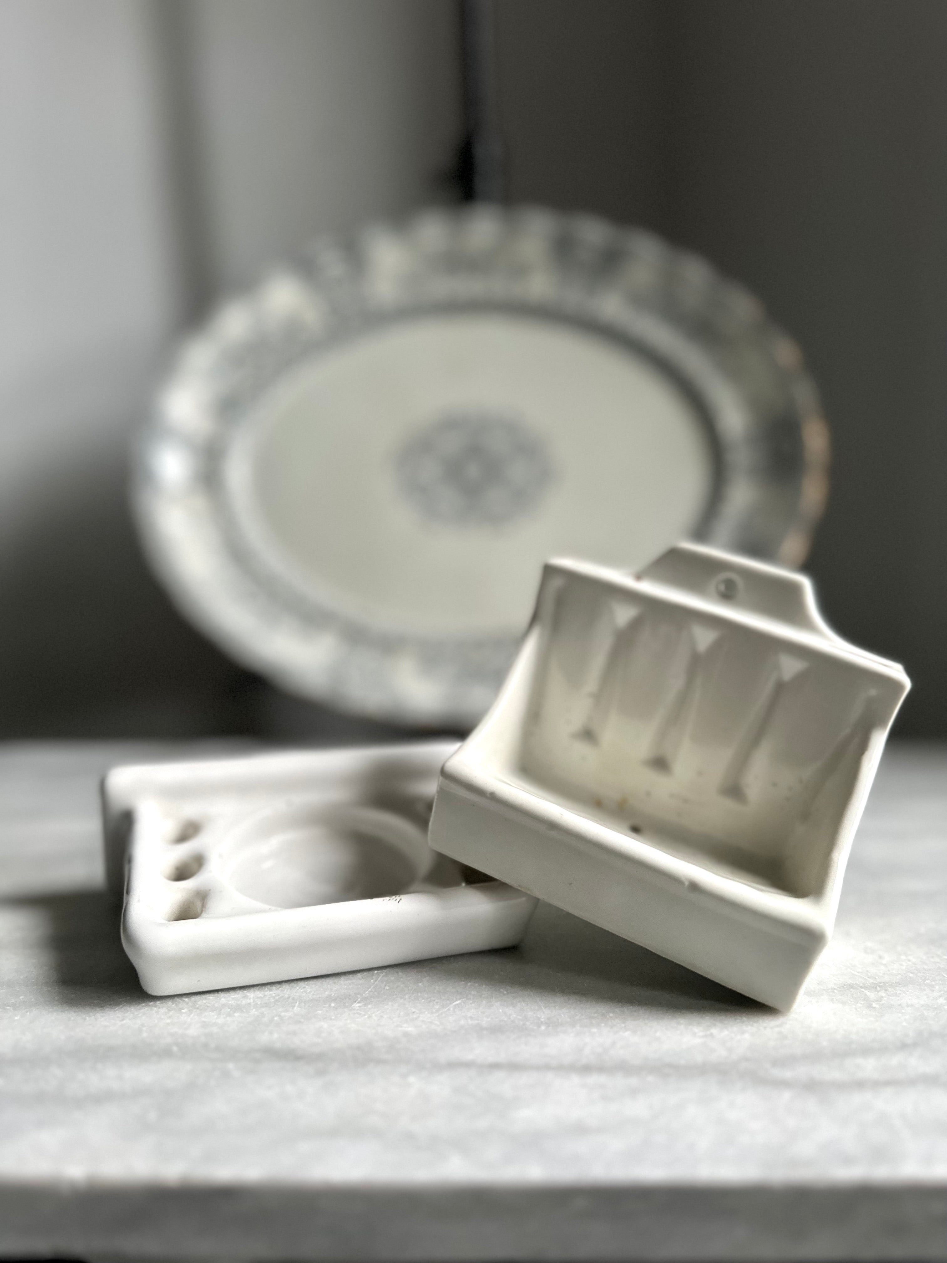 Ironstone Toothbrush + Soap Holder