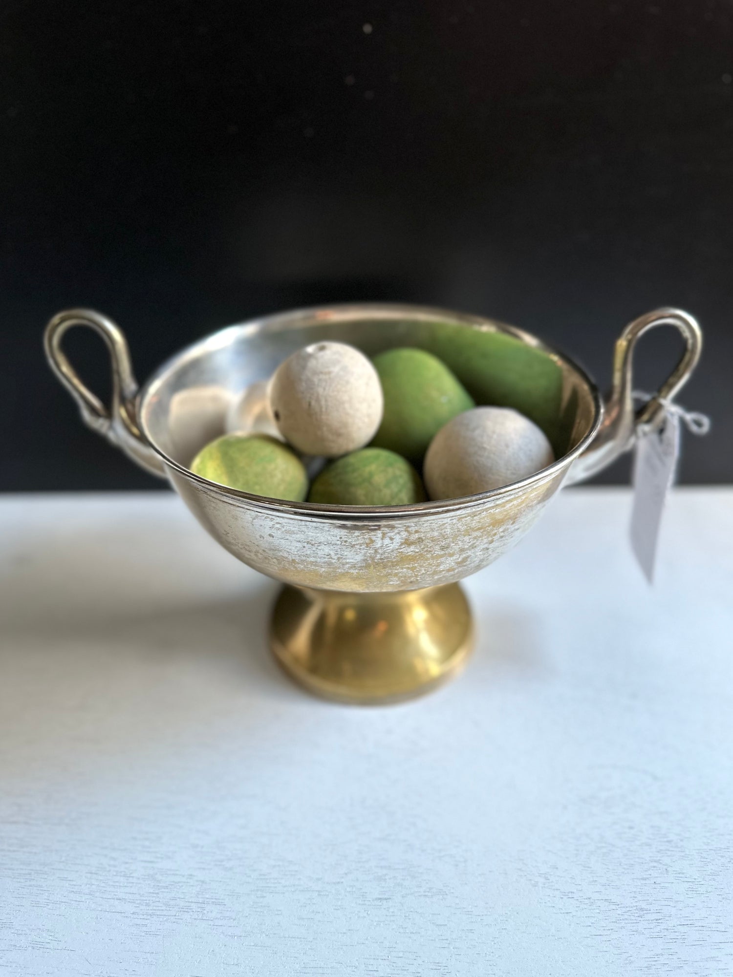 Vintage Pedestal Swan Bowl