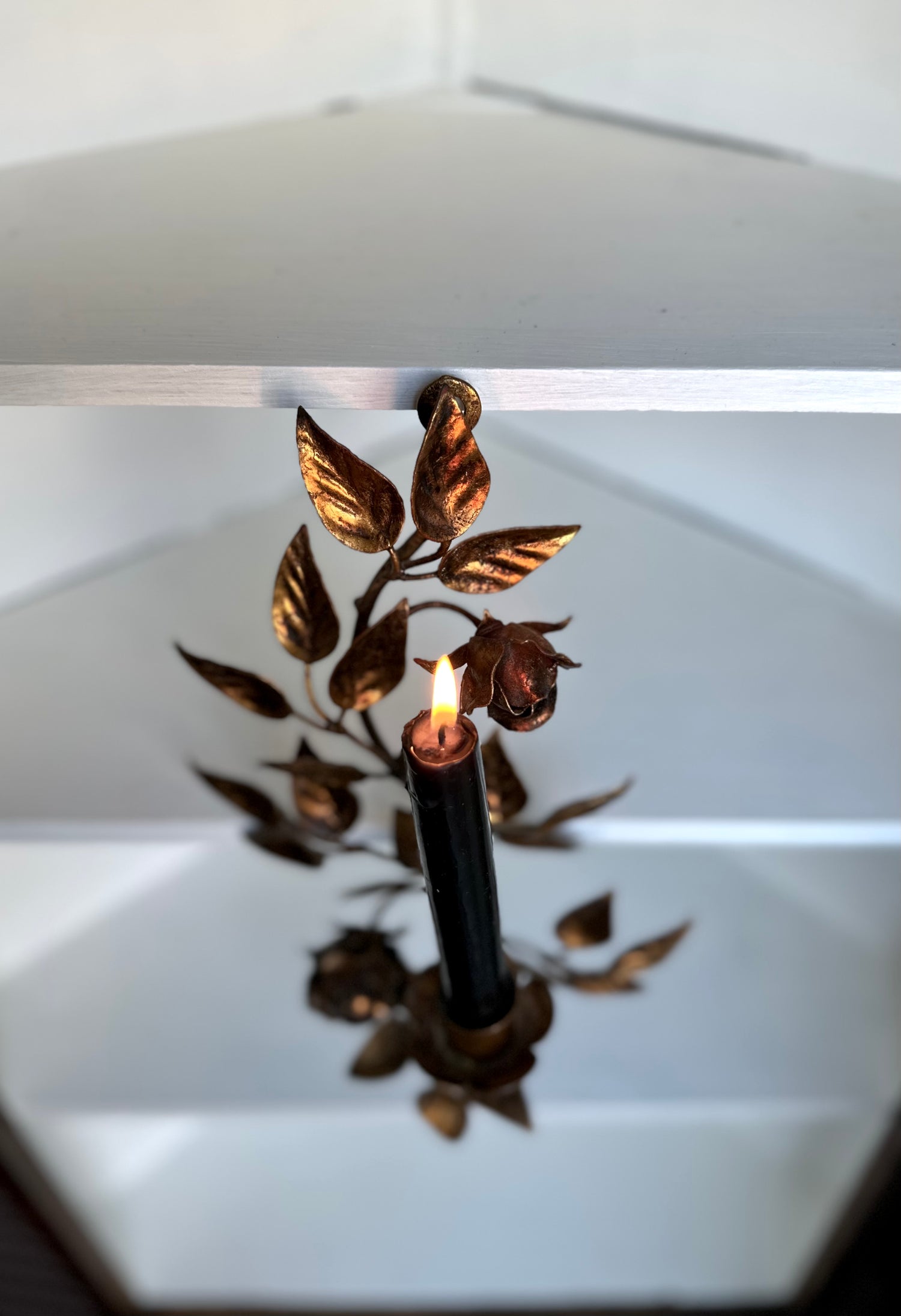 Golden Candle Sconce