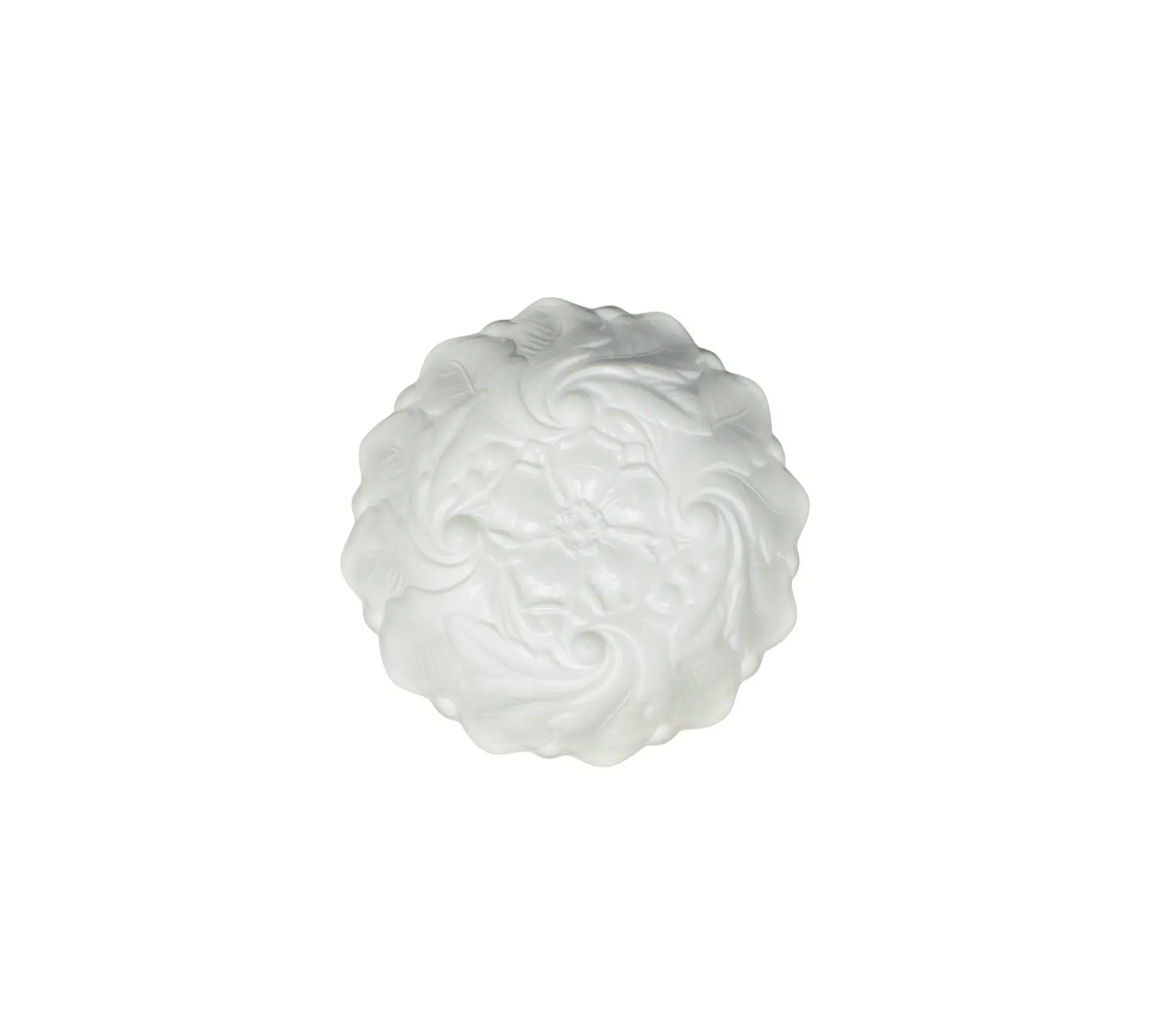 White decorative item resembling a cloud on a white background