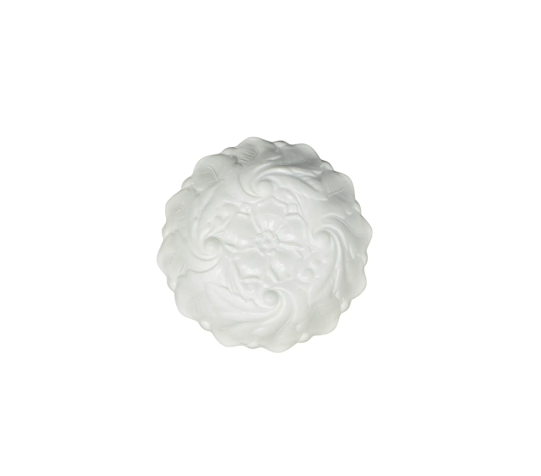 White decorative item resembling a cloud on a white background