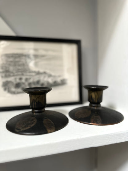 Rare! Pair Antique Candle Holders