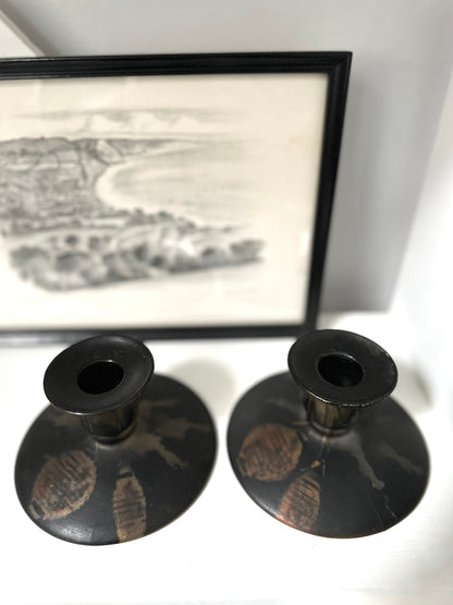 Rare! Pair Antique Candle Holders