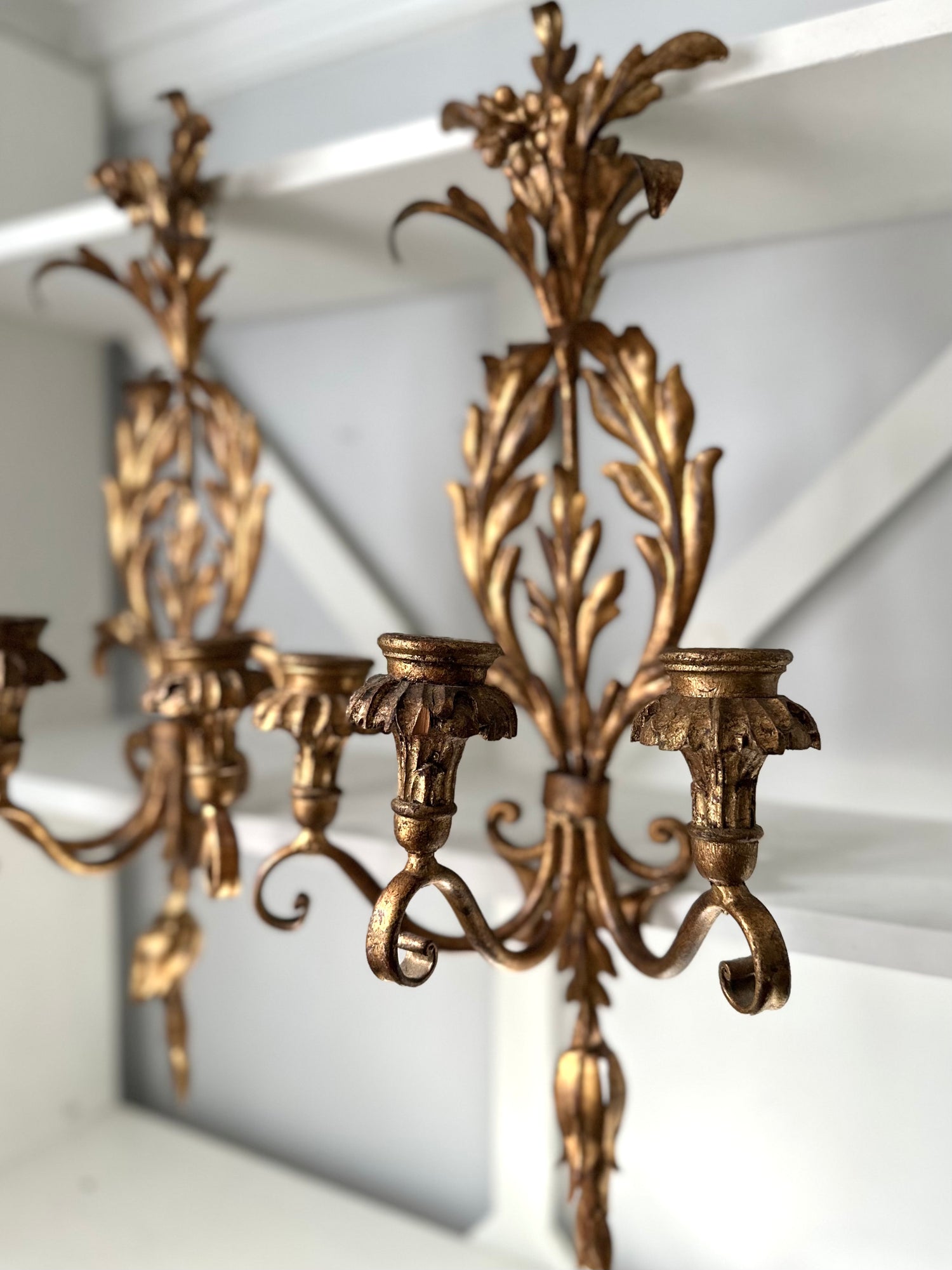 Pair Vintage Hollywood Regency Sconces