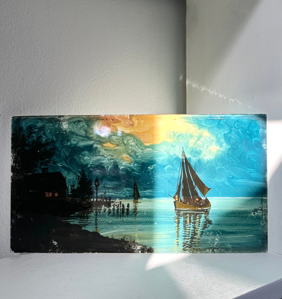 Reverse Painted Glass Art