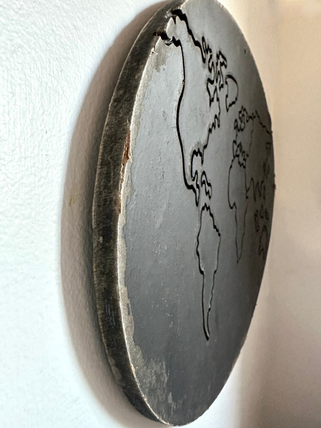 Vintage Black World Map on Board