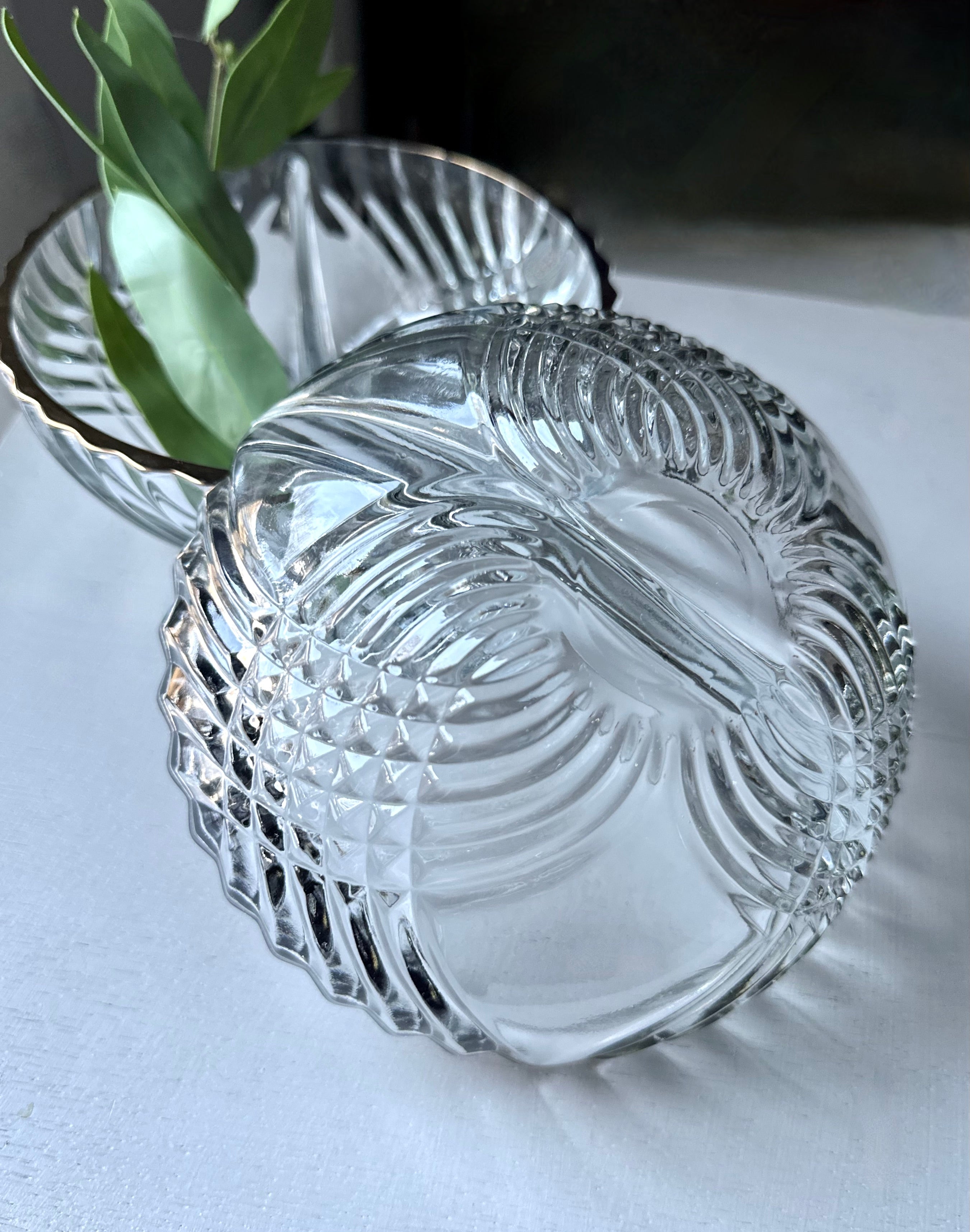 Clear cut crystal bowls