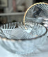 Divided Clear Crystal Divided Bowl with Gold Rim