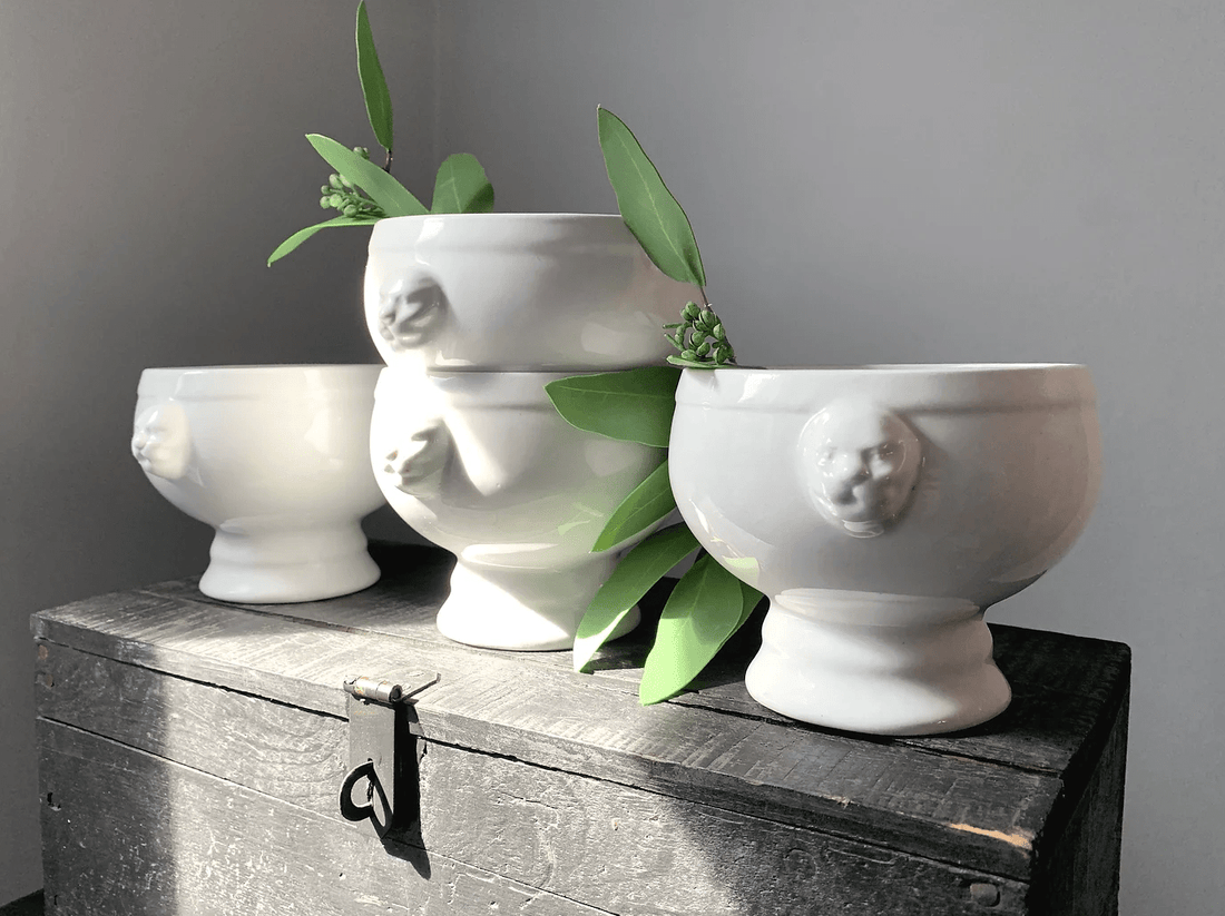 Vintage Lion Soup Tureen/Bowls