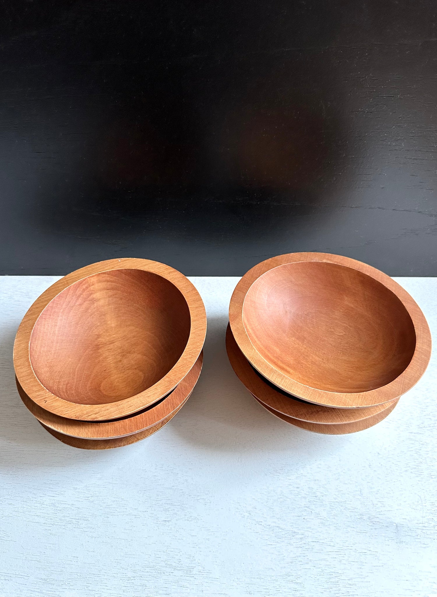 Vintage Set of Baribocraft Canada Wooden Bowls