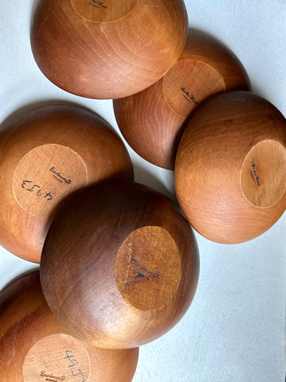 Vintage Set of Baribocraft Canada Wooden Bowls