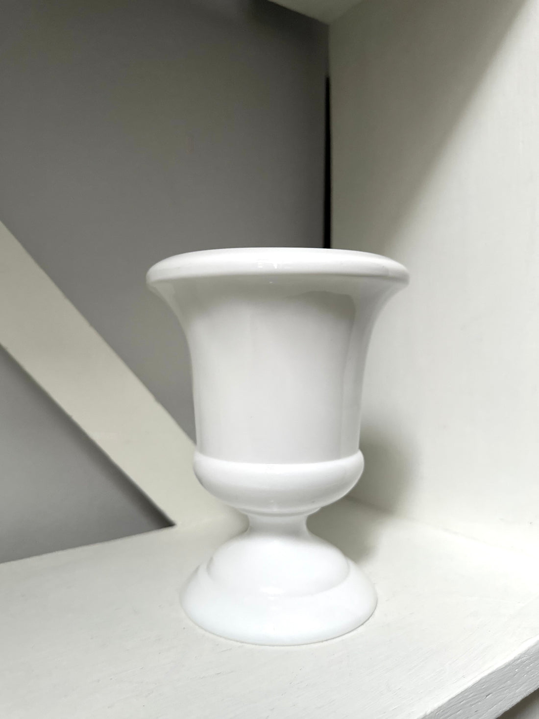 Vintage Milk Glass Grecian Vase