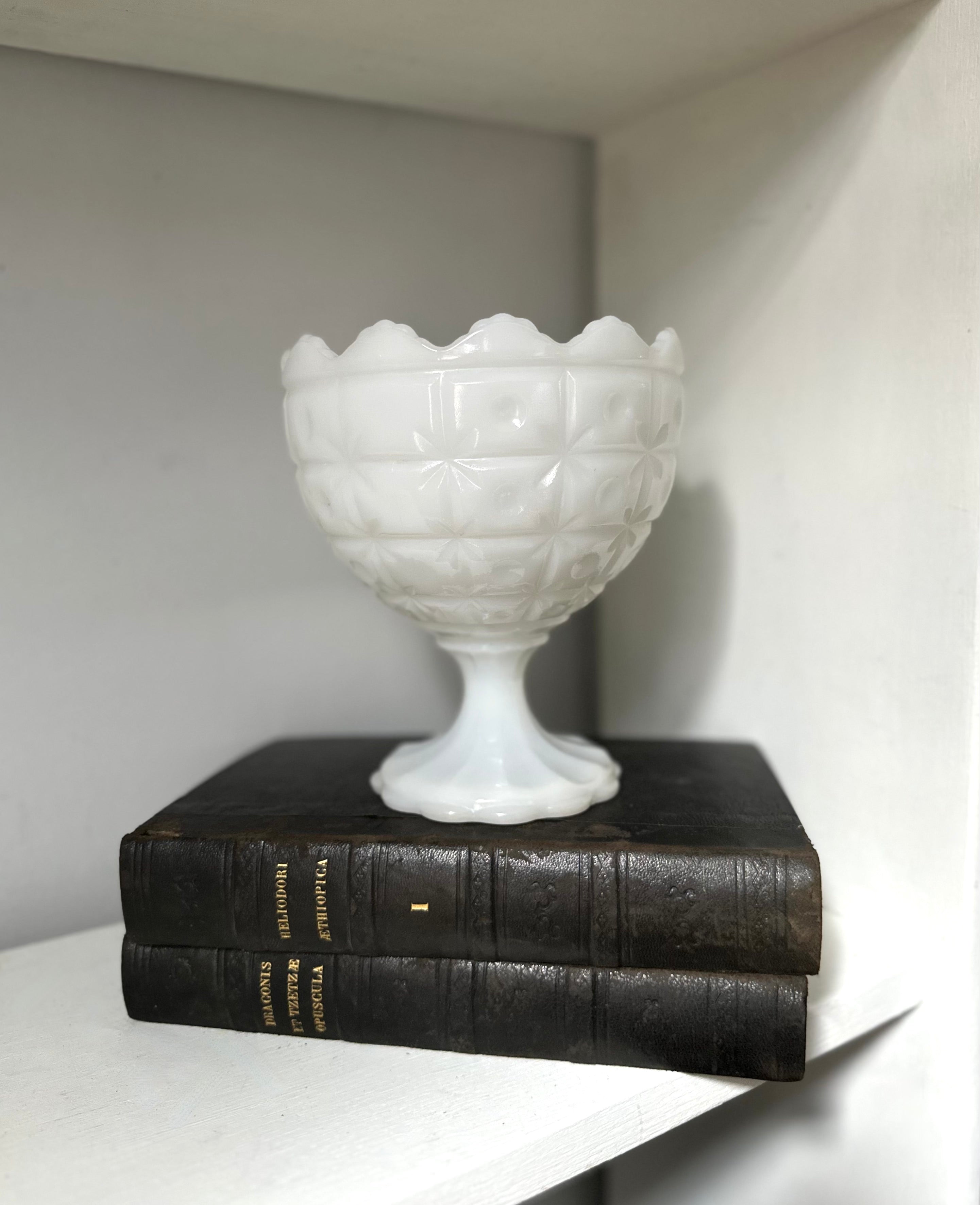 Vintage Milk Glass Compote