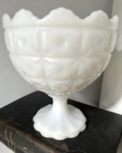 Vintage Milk Glass Compote