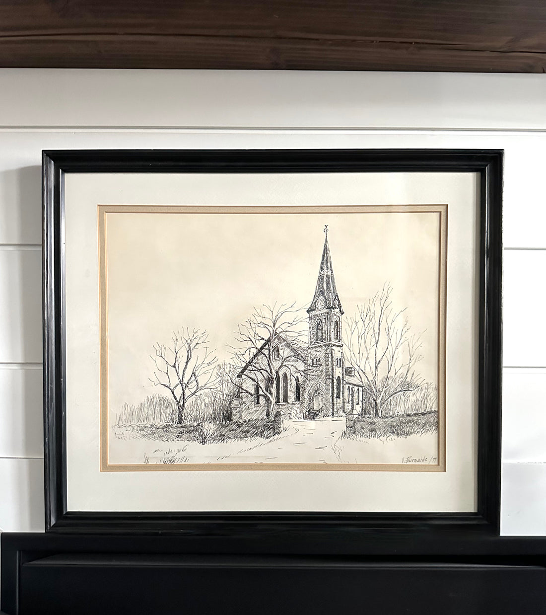 Vintage Framed Church Print