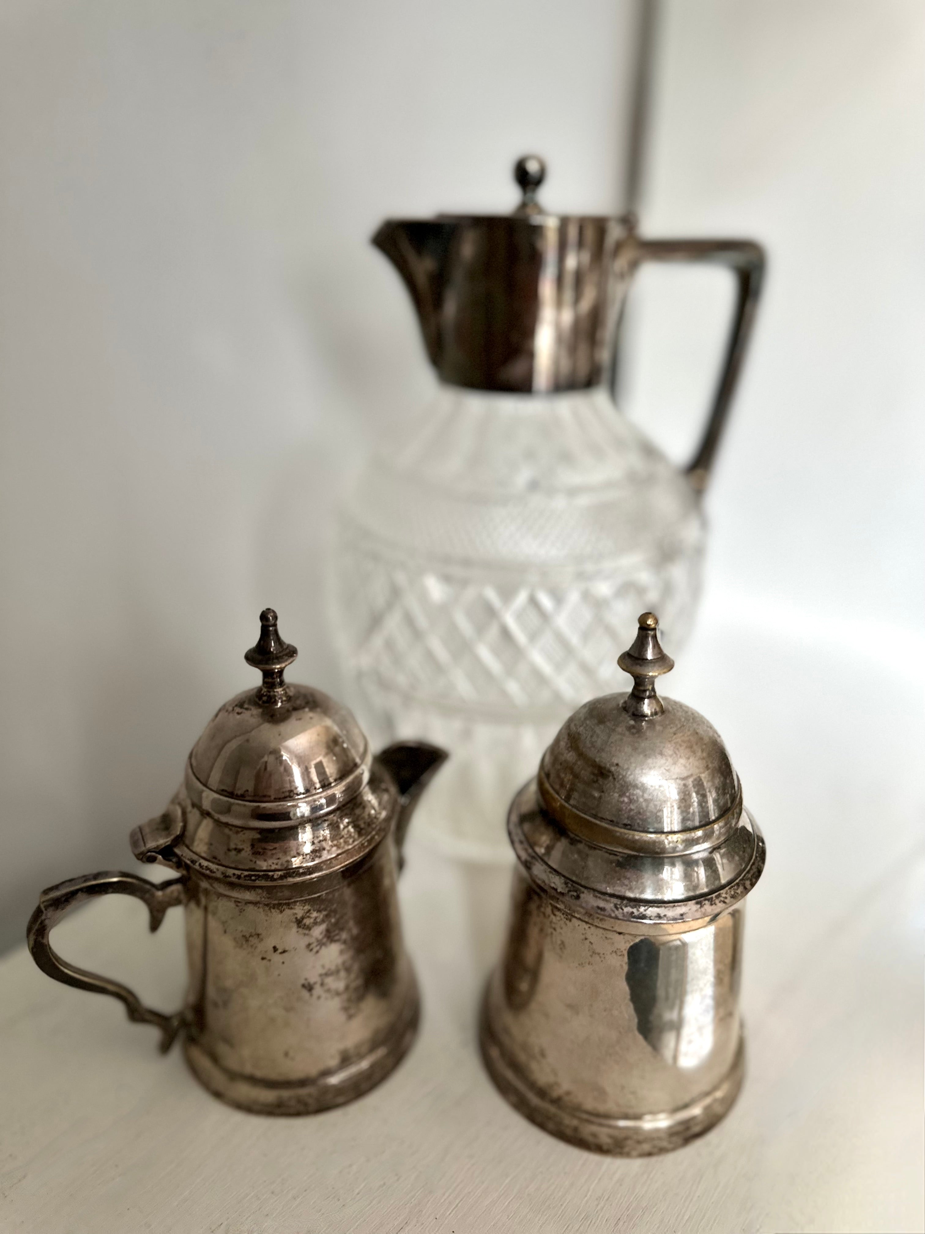 Vintage Silver Creamer and Sugar Set