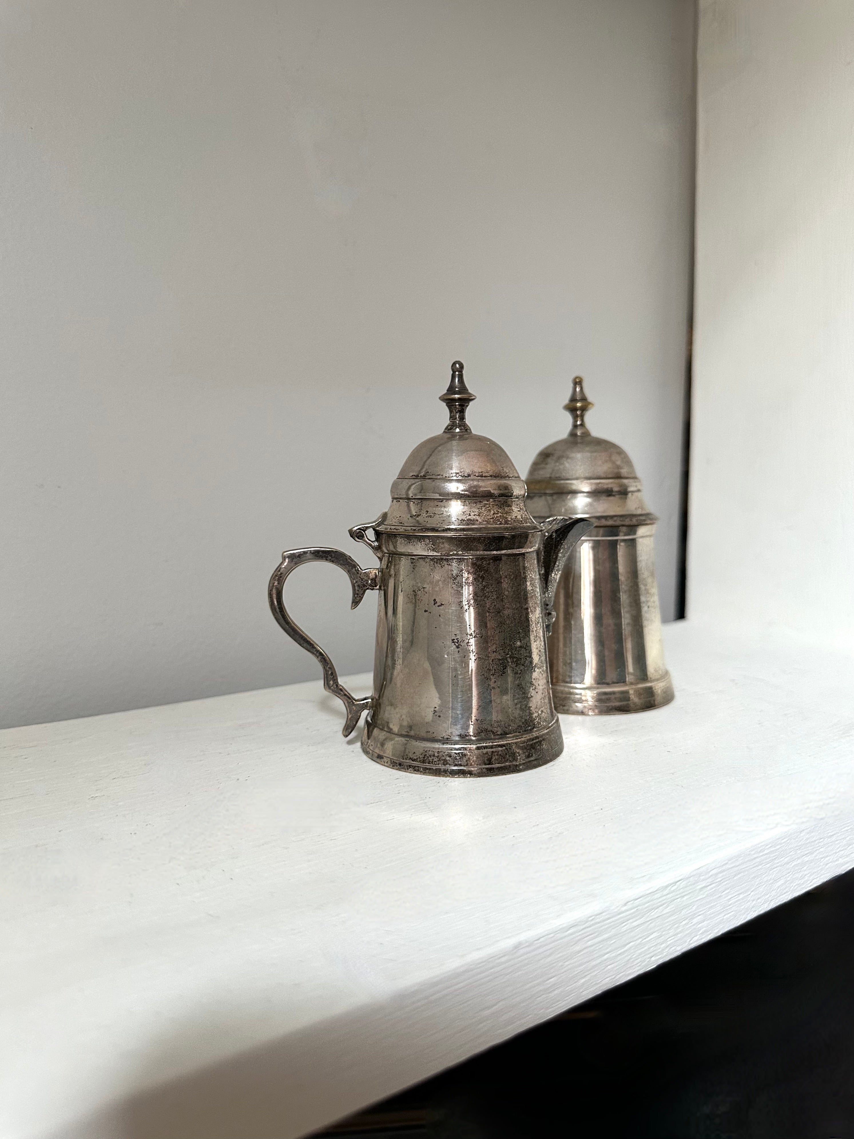 Vintage Silver Creamer and Sugar Set