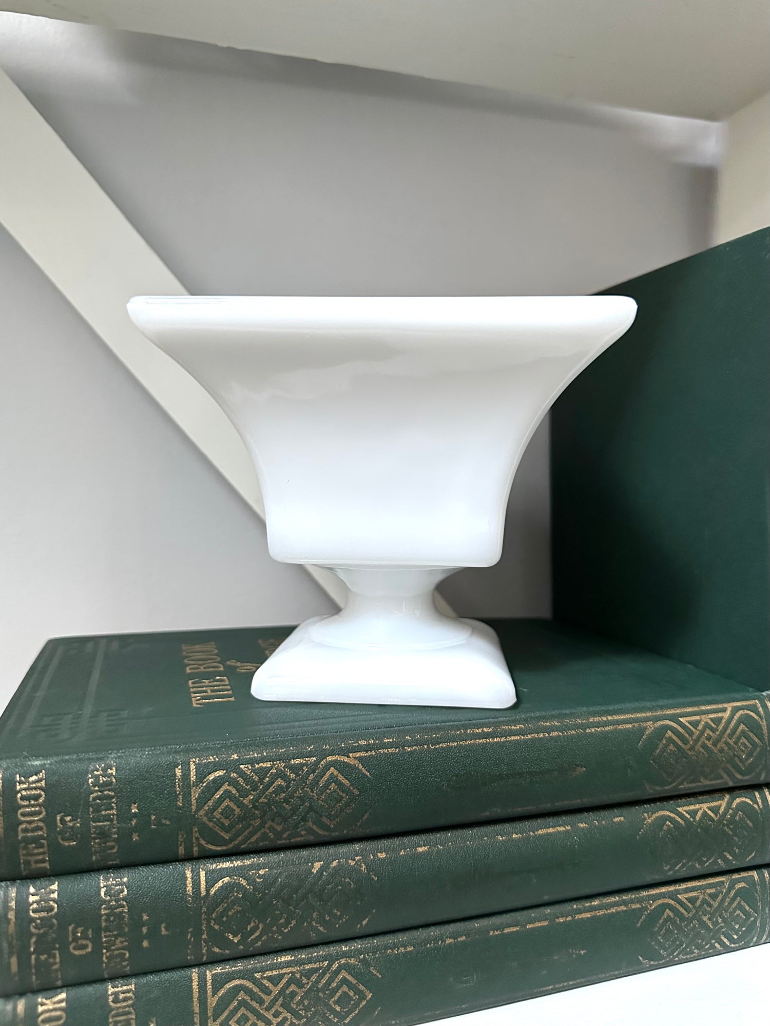 Vintage Milk Glass Pedestal Bowl