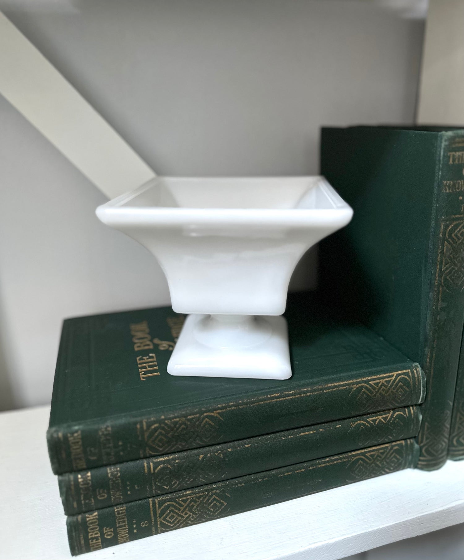 Vintage Milk Glass Pedestal Bowl