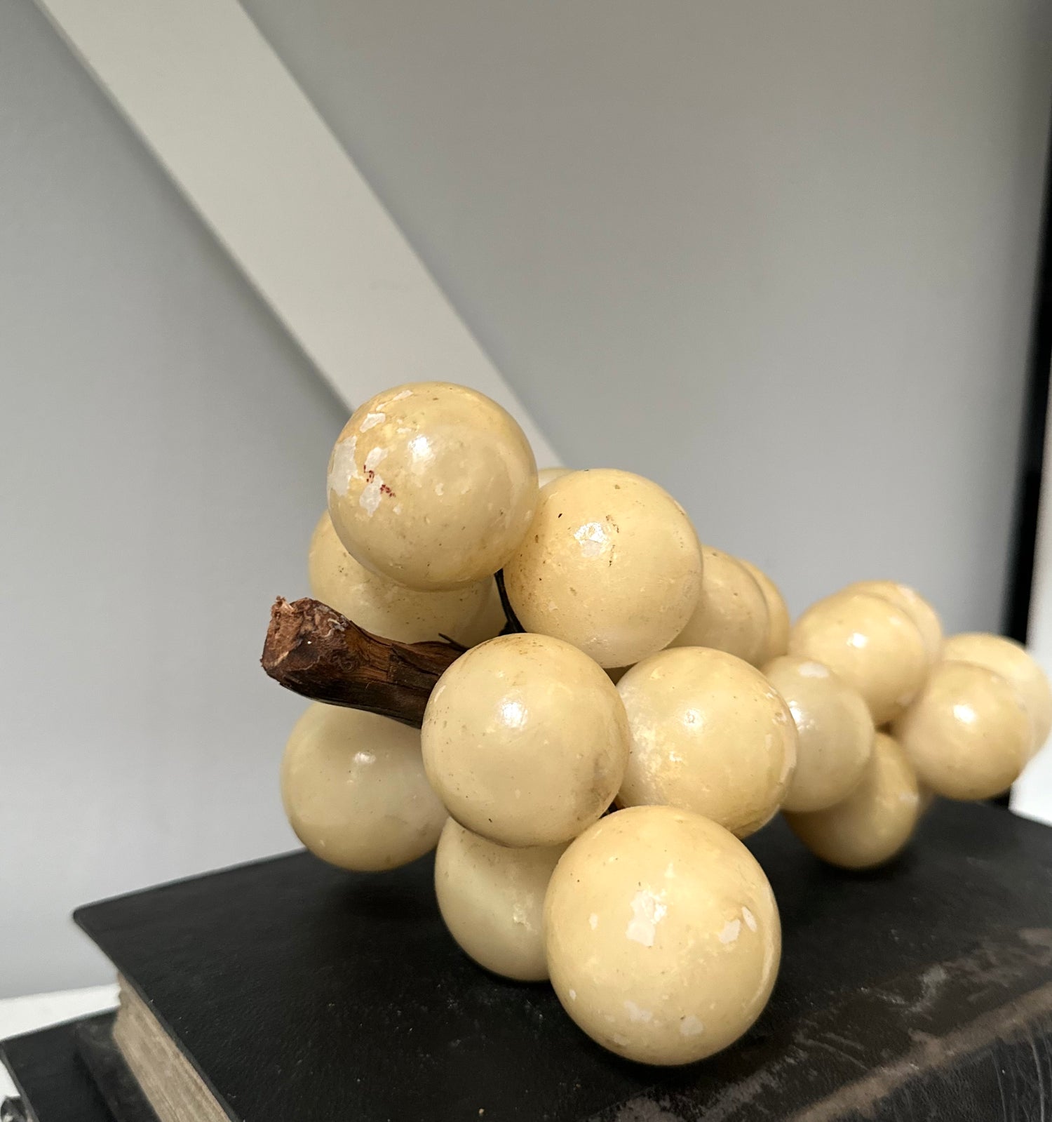 Vintage Alabaster Grape Cluster, 8.5"