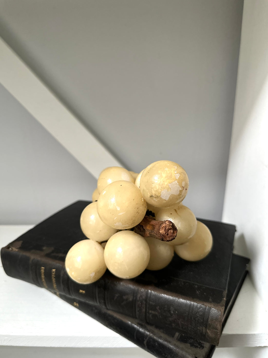 Vintage Alabaster Grape Cluster, 6.5"