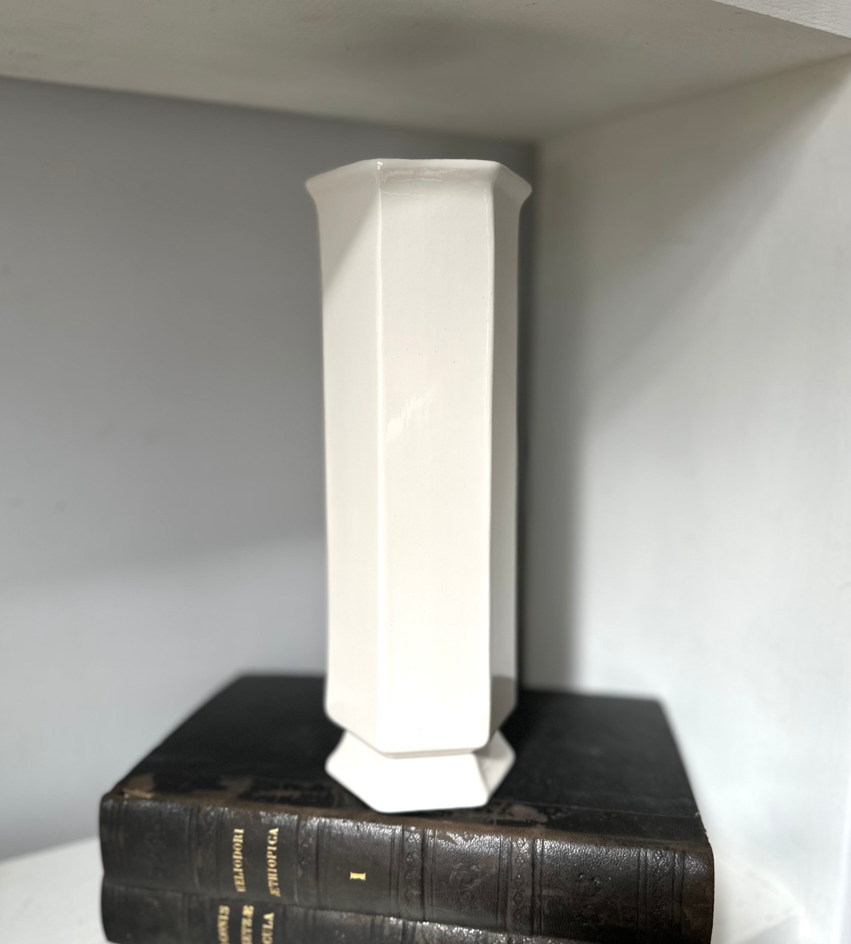 Vintage Tall Hexagon Vase