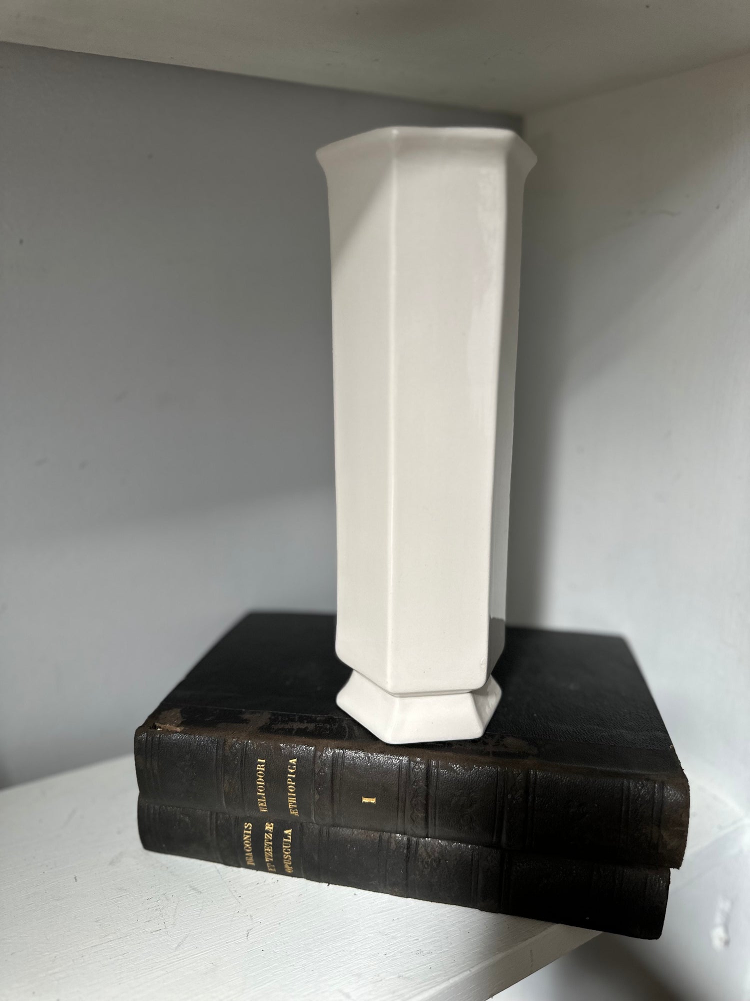 Vintage Tall Hexagon Vase