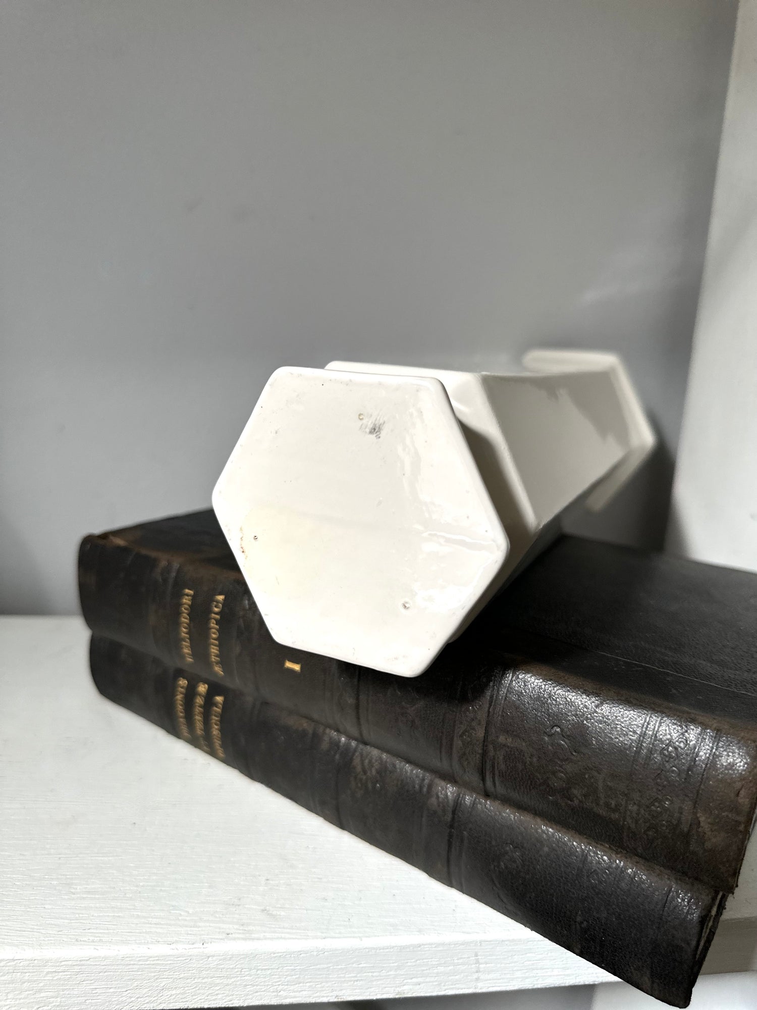 Vintage Tall Hexagon Vase
