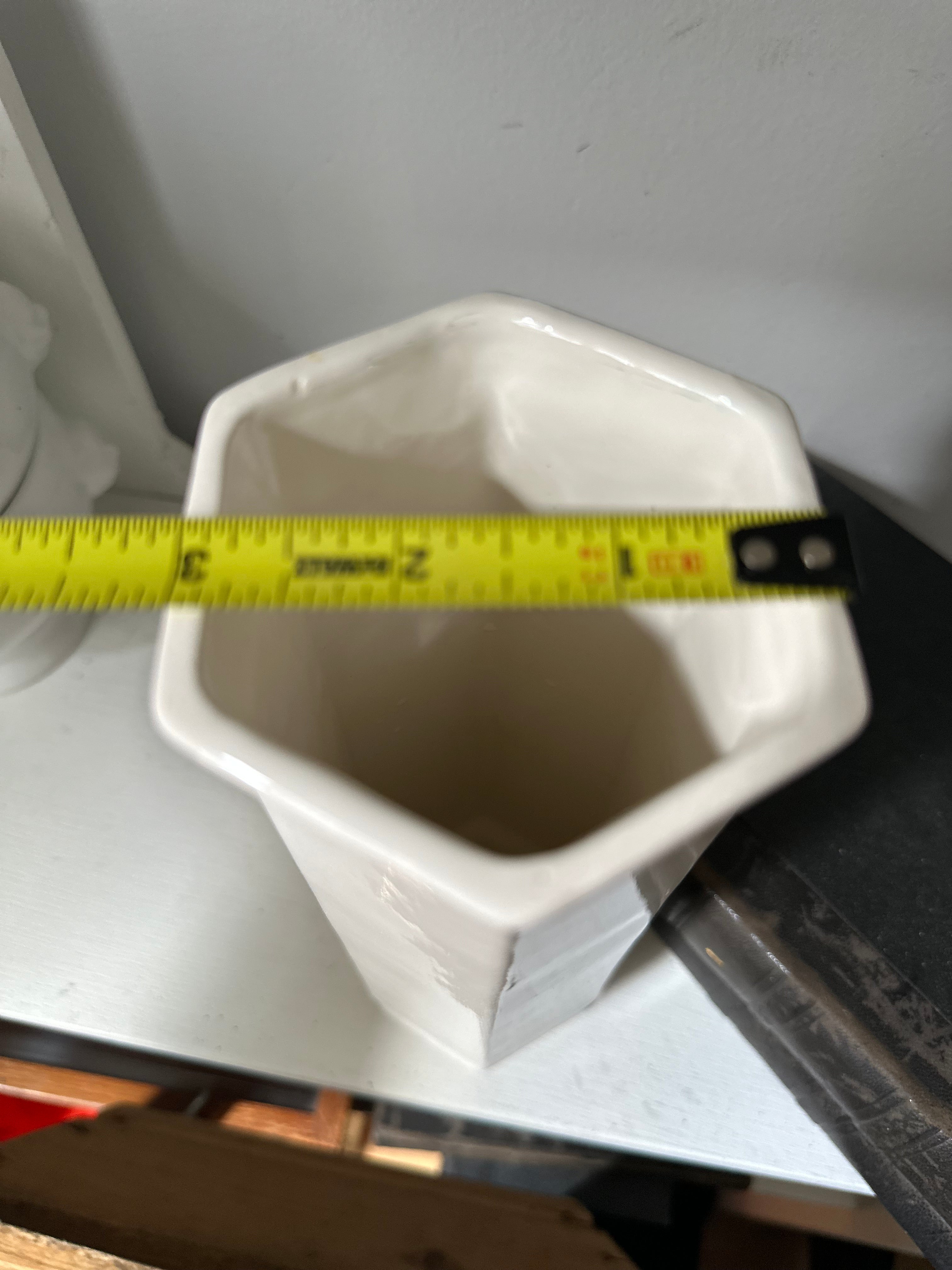 Vintage Tall Hexagon Vase