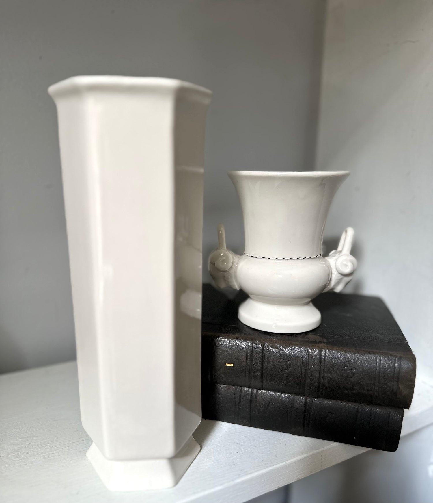 Vintage Tall Hexagon Vase