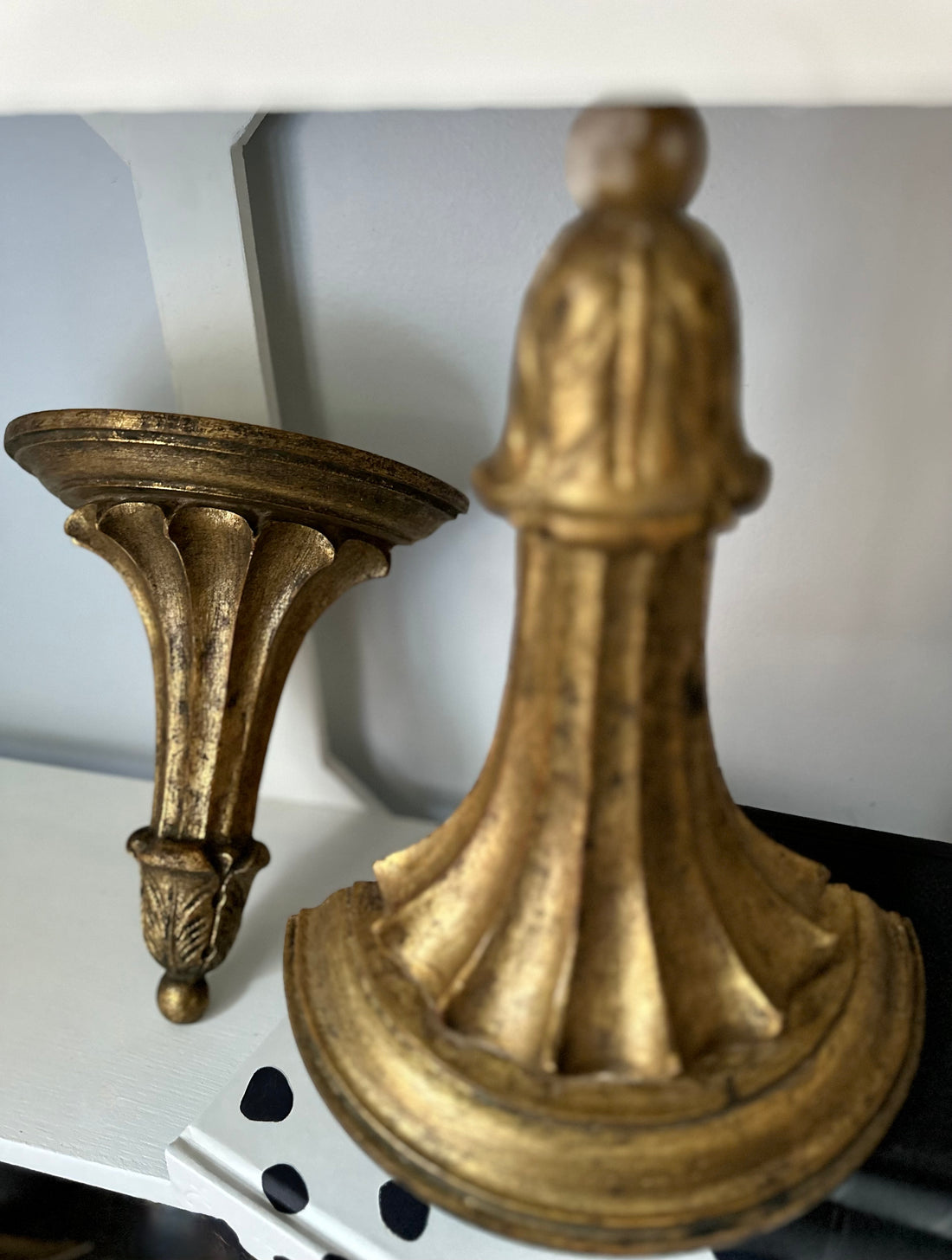 Vintage Florentine Italian Gilt Wood Wall Shelves