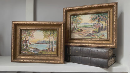 Vintage Pair Cottage Watercolour Prints